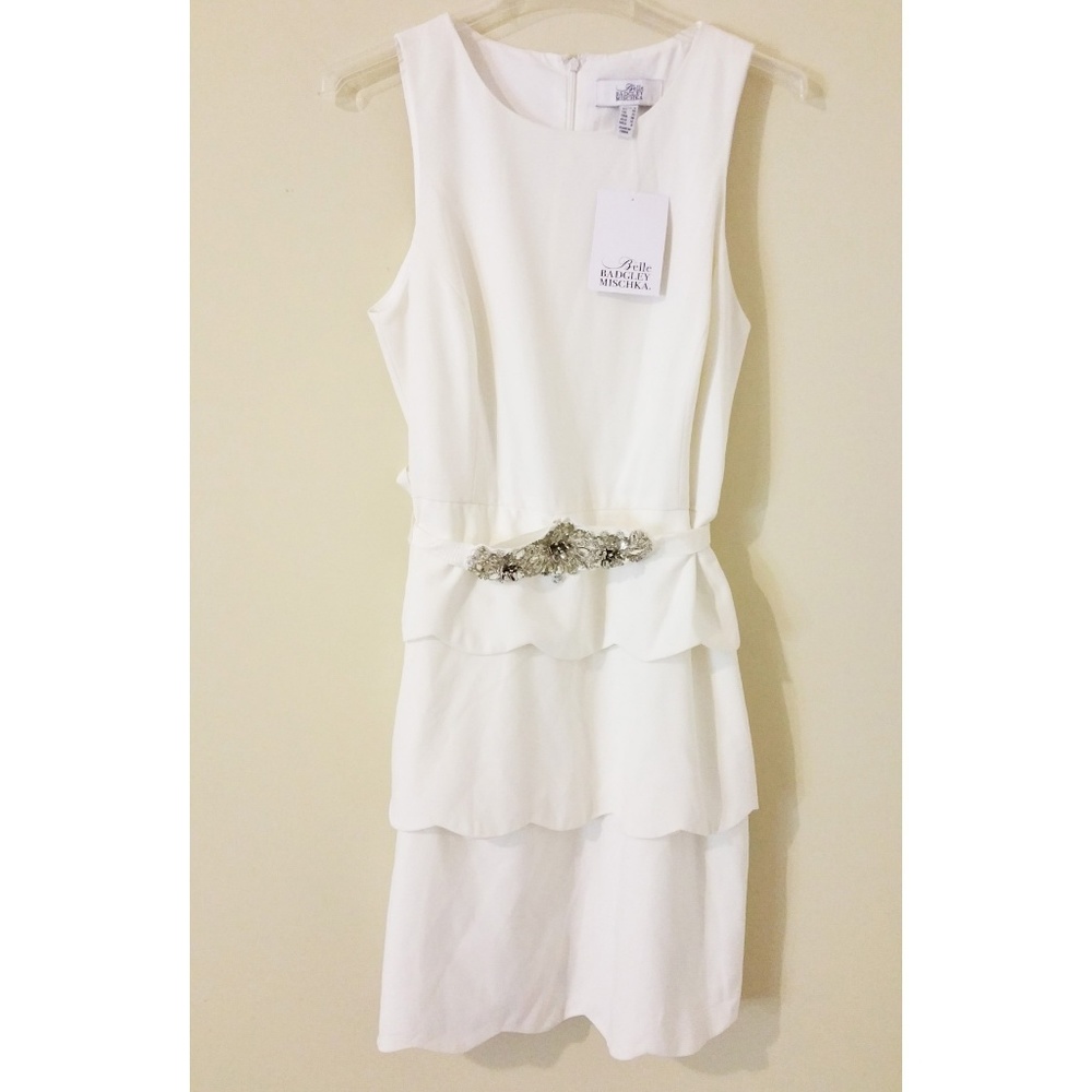 NWT Badgley Mischka Ivory Embellished Dress
